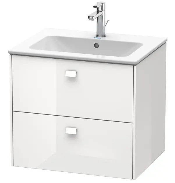 Duravit Brioso - Waschbeckenunterschrank 55x62x48 cm, mit 2 Auszügen, weiß glänzend BR410102222