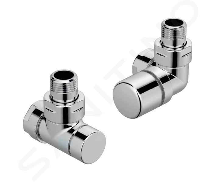 Zehnder Accessori - Valvola angolare destra Set G e raccordo angolare per ritorno 1/2, acciaio inox 838980