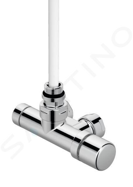 Zehnder Toebehoren - Hoekfitting 1-punts SET K, 1/2, met bedieningskop rechts, toevoer links, afstand 50 mm, wit 839011