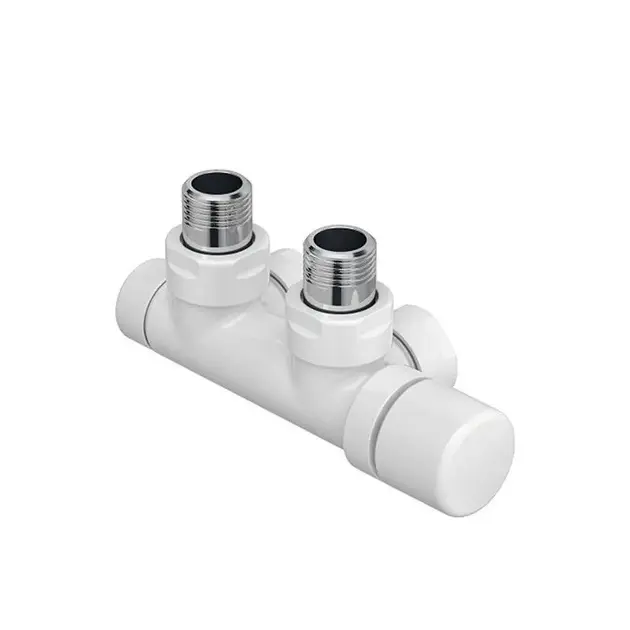 Zehnder Accessoires - Vanne d'angle SET P, 1/2, avec tête de commande à droite, entrée à droite, entraxe 50 mm, blanc 839051