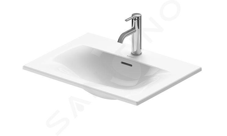 Duravit Viu - Zlew nablatowy 600x450 mm podtynkowy z przelewem, z otworem na baterię, biały 0385600000