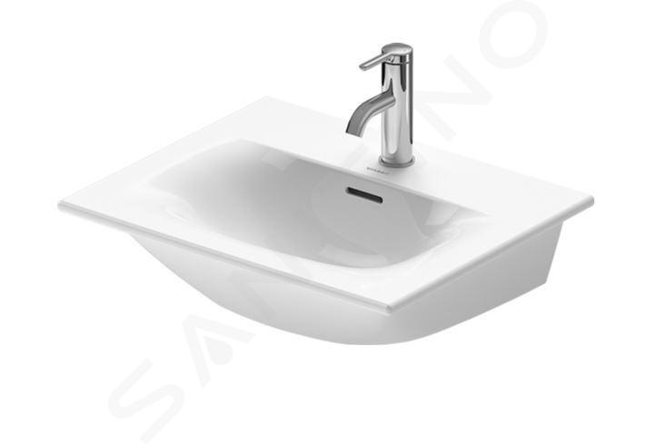 Duravit Viu - Waschtisch 53x43 cm, mit 1 Hahnloch, mit WonderGliss, Alpinweiß 23445300001