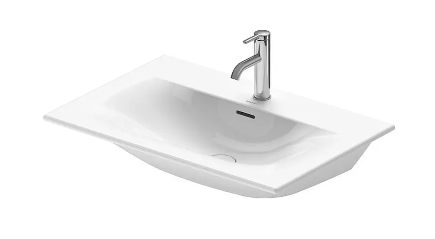 Duravit Viu - Wastafel 73x49 cm, met 1 kraangat, alpine wit 2344730000