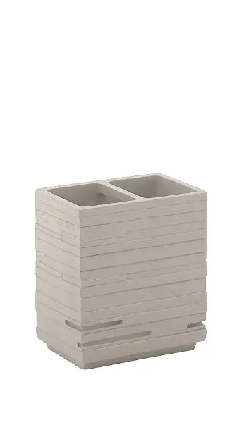 Sapho Gedy Quadrotto - Стойка за четки и паста за зъби, Tortora QU9866