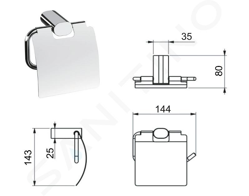 Sapho Flori - Vaso con soporte para cepillos de dientes, vidrio  opalino/negro mate RF004/15