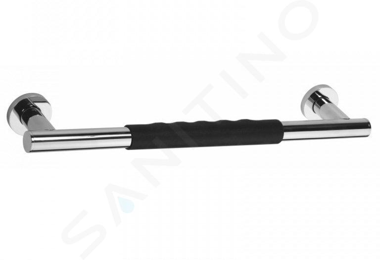 Sapho X-Round - Barre d'appui antidérapante, longueur 400 mm, inox XR505