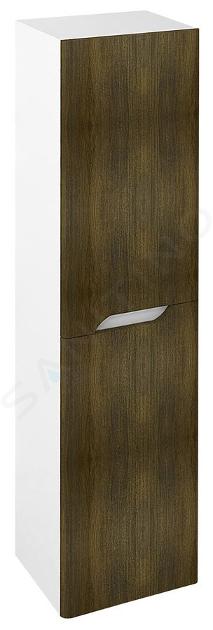 Sapho Mediena - Armario alto 35x138x30 cm, 2 puertas, D/I, blanco mate/ roble grafito MD351