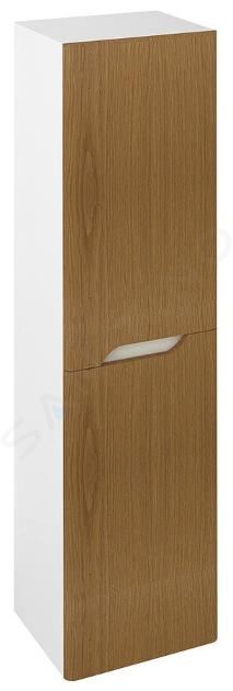 Sapho Mediena - Armoire haute 350x1380x300 mm, 2 portes L/P, blanc mat/chêne naturel MD352