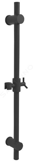Sapho Douches - Barre de douche avec support, longueur 70 cm, noir mat SC015