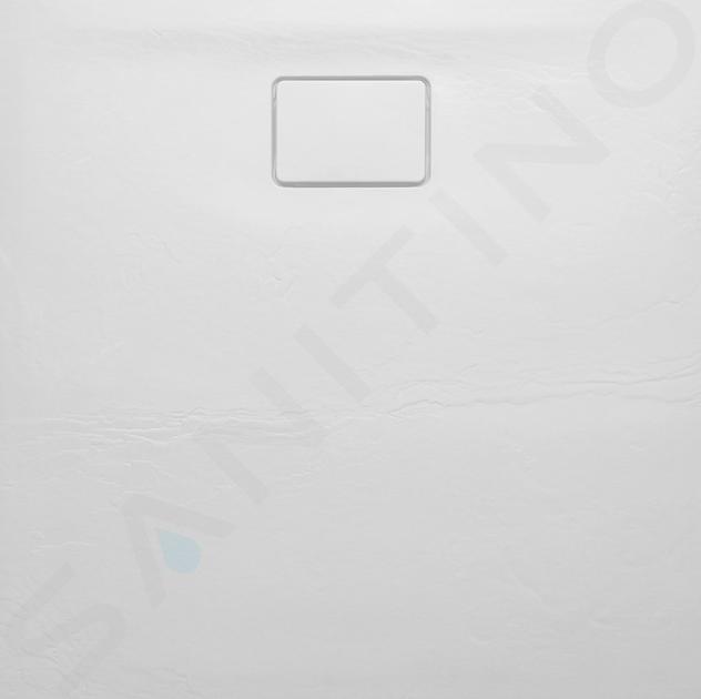 Sapho Acora - Cădiță de duș 900 x 900 mm, marmură turnată, dekor piatră albă AC002