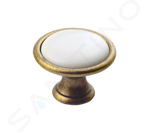 Sapho Accesorios - Tirador de mueble en cruz, bronce/blanco 12937