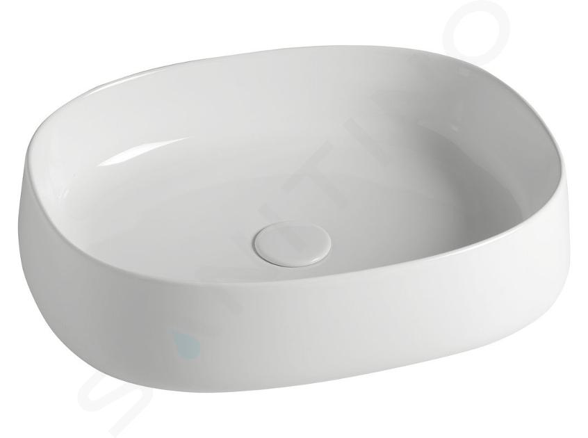 Sapho Jumper - Lavabo 50x40 cm, sin orificio para grifo, sin rebosadero, blanco WH071