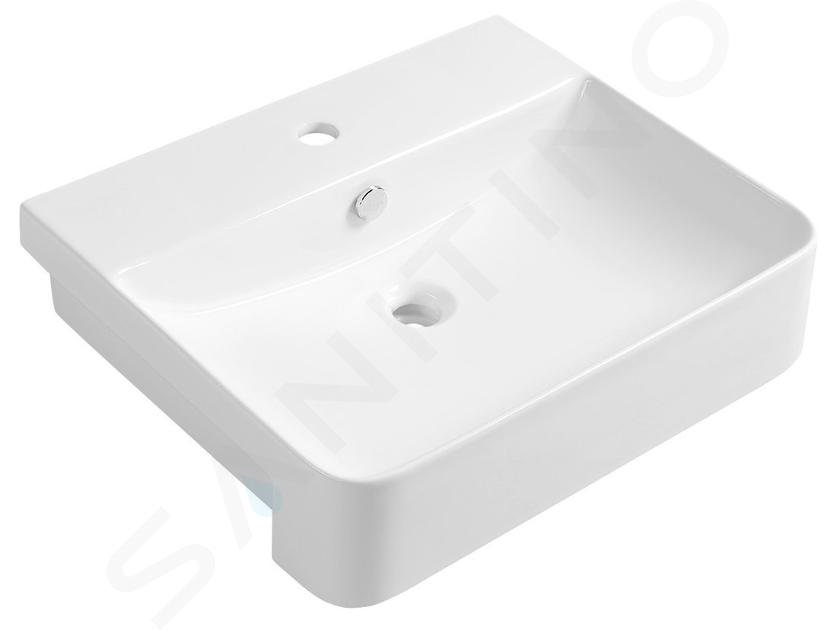 Sapho Isvea Sott Aqua - Lavabo 590x490 mm, avec 1 point d'amorçage, blanc 10SQ51058