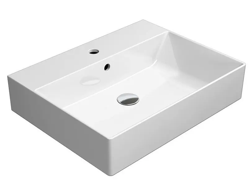 Sapho GSI Kube X - Umivaonik 60 x 47 cm, s 1 otvorom za slavinu, ExtraGlaze, bijeli 9431111
