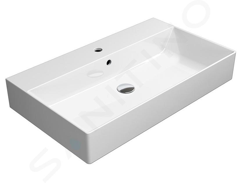 Sapho GSI Kube X - Mosdókagyló 800x470 mm, 1 csapfurattal, Extraglaze, fehér 9422111