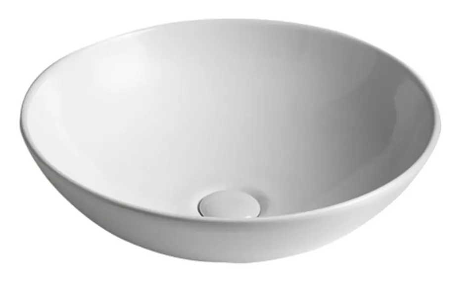 Sapho Lavabos - Lavabo Dimp, diamètre 460 mm, sans trou pour robinet, blanc WH060