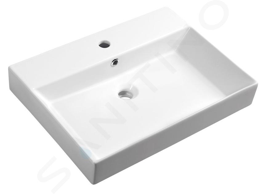 Sapho Kare - Lavabo Kare 600x460 mm, con 1 foro per miscelatore, bianco 17060