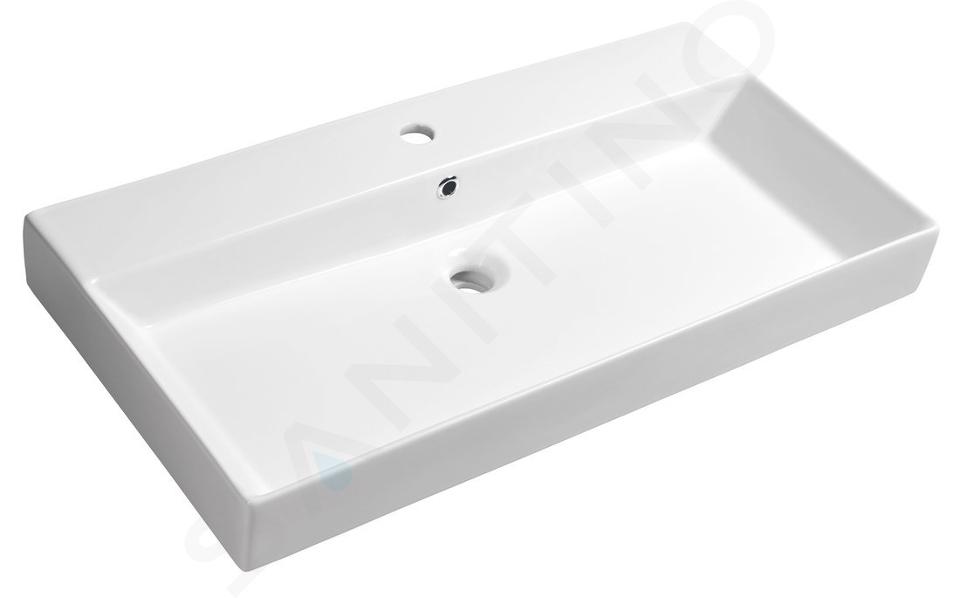 Sapho Kare - Meuble-lavabo Kare 850x460 mm, avec un trou pour robinet, blanc 17085