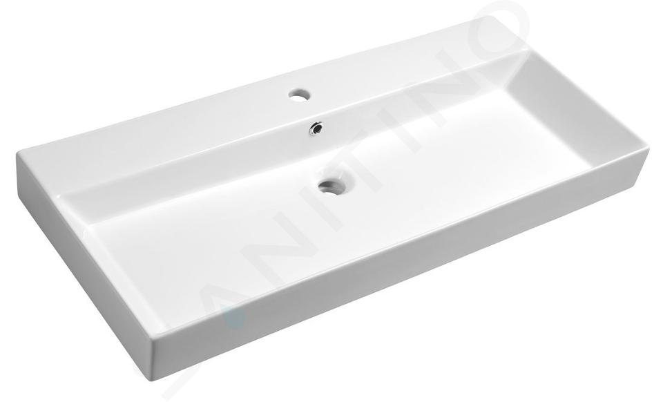 Sapho Kare - Meuble-lavabo Kare 980x460 mm, avec un trou pour robinet, blanc 17100