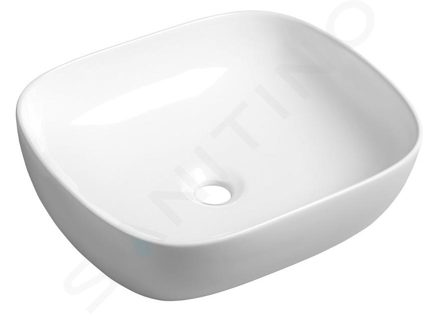 Sapho Lavabos - Lavabo Lira 485x400 mm, sin orificio para grifo, sin rebosadero, blanco AR419