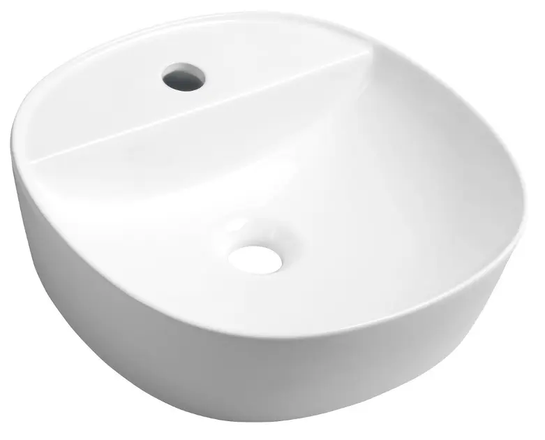 Sapho Lavabos - Lavabo Lugano, diamètre 40,5 cm, avec un trou pour robinet, blanc AR491