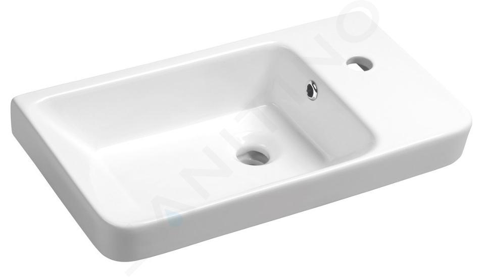 Sapho Lavabi - Lavabo Luxa 550x300 mm, con 1 foro per miscelatore, bianco 11054