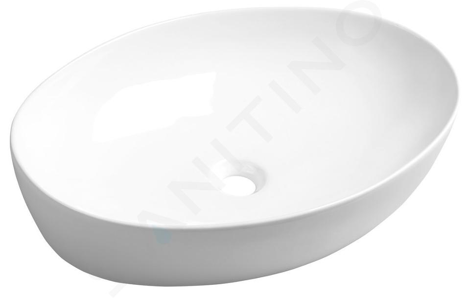 Sapho Lavabos - Lavabo Pera 625x420 mm, sin orificio para grifo, sin rebosadero, blanco AR457