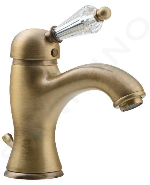 Sapho Kirké - Mitigeur de lavabo avec bonde, manette cristal, bronze KI02KB