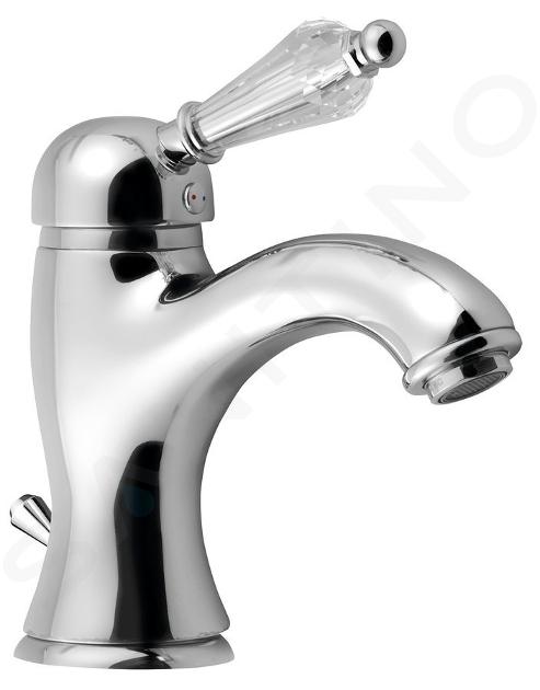 Sapho Kirké - Mitigeur de lavabo avec bonde, manette cristal, chrome KI02KC