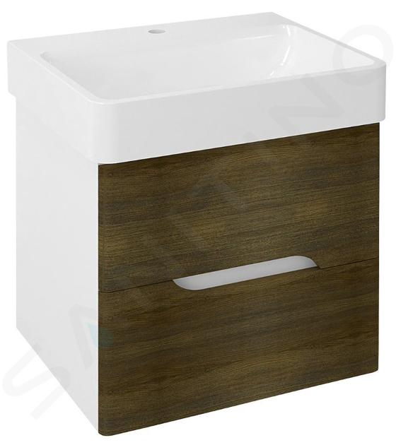 Sapho Mediena - Meuble lavabo 570x507x485 mm, blanc mat/dub graphite MD061