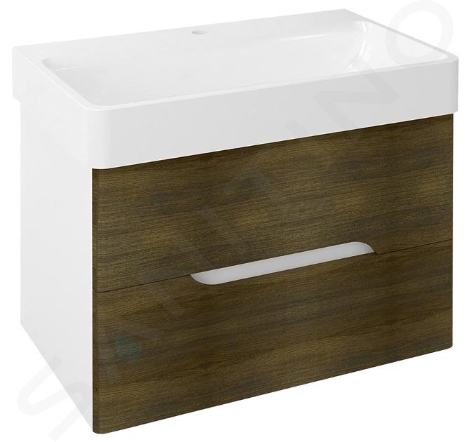 Sapho Mediena - Mobile lavabo 76x51x49 cm, bianco opaco/dub graphite MD081