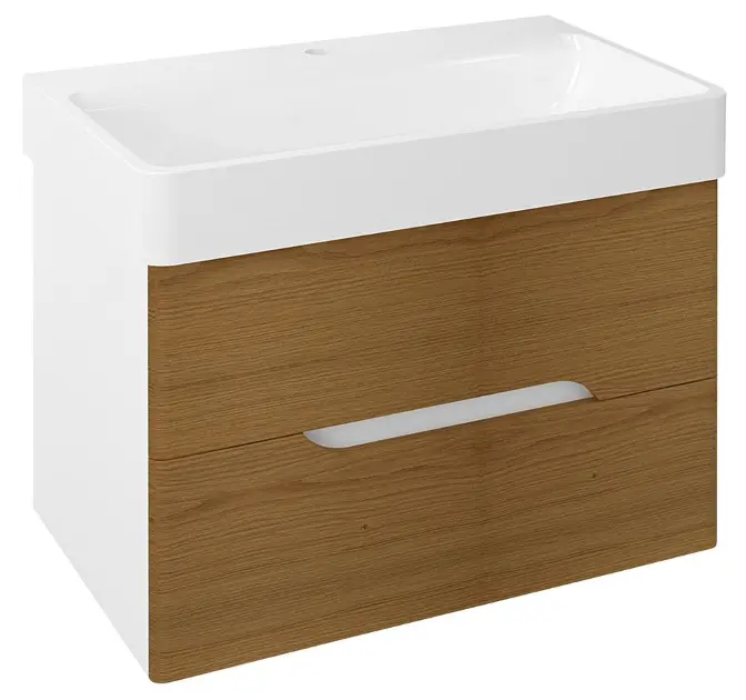 Sapho Mediena - Ormarić za umivaonik 77 x 51 x 49 cm, mat bijela/prirodni hrast MD082