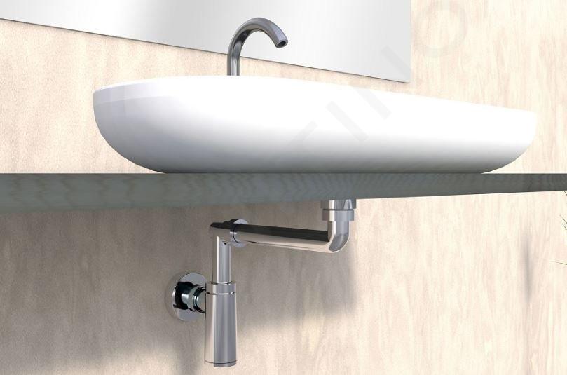 Sifone d'arredo acciaio inox nero lavabo bagno Bonomini