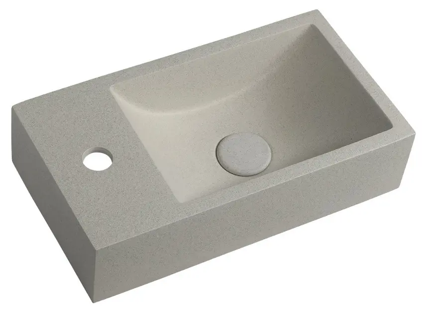 Sapho Small - Мивка Crest, 40х22 см, с 1 отвор за кран вляво, нано слой, бял пясъчник AR410