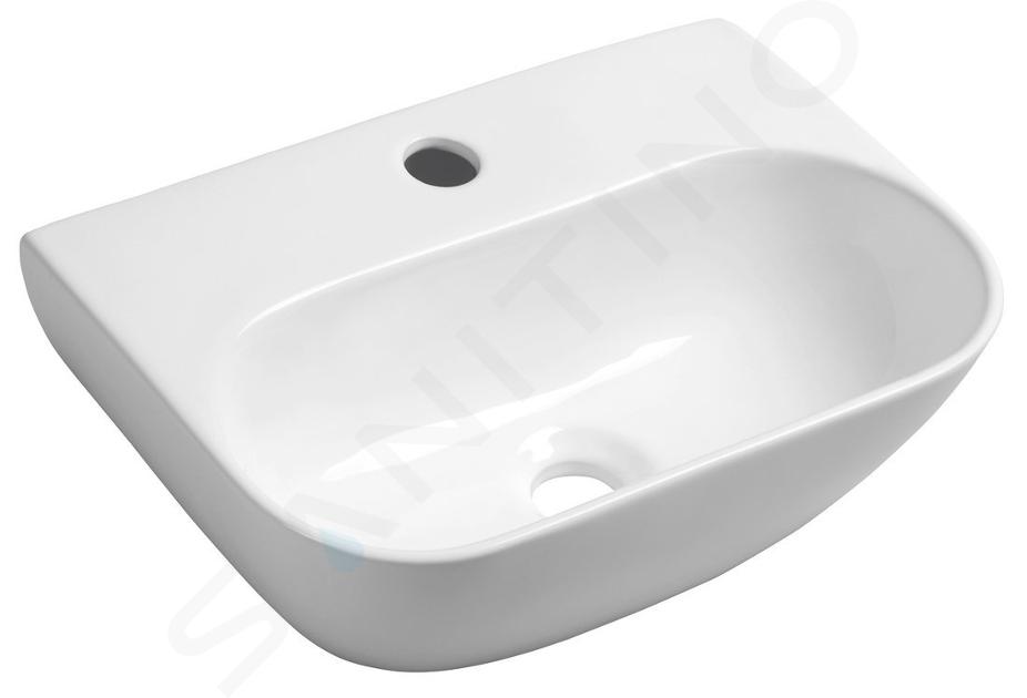 Sapho Small - Lave-mains Nerissa, 415x285 mm, avec un trou pour robinet, blanc AR265