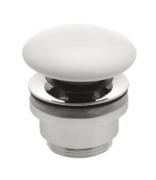Sapho Zubehör - Verschließbarer Ablauf für Waschtische ohne Überlauf, Keramikstopfen, weiß WEH060