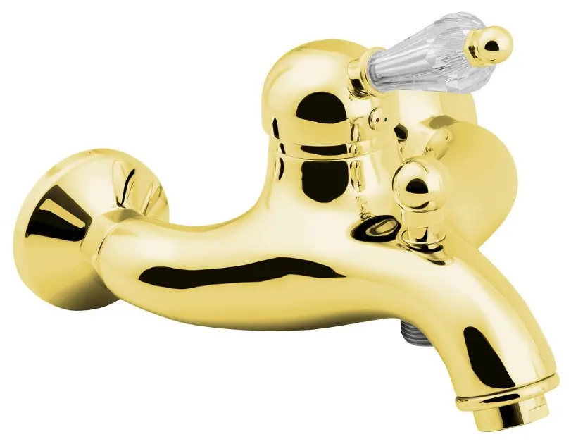 Sapho Kirké - Vanová baterie, páčka krystal, zlatá KI10KZ