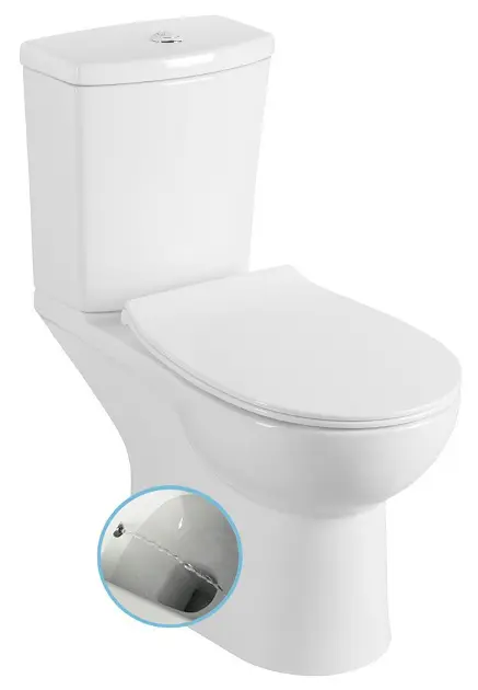 Sapho - Kairo tätkopplad WC, med bidédusch, bakutlopp, vit PC106