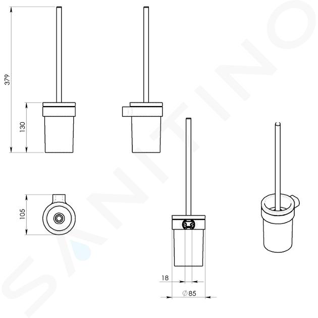 Sapho Accessori bagno Gedy - Dispenser sapone Iside, nero opaco 188114