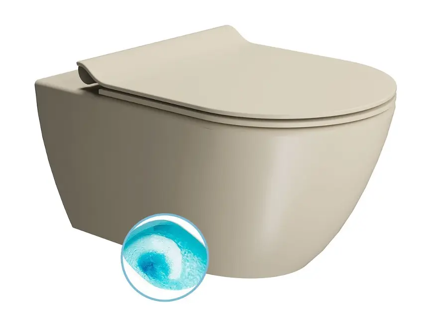 Sapho GSI Color Elements - Окачена тоалетна Pura, промиване Swirlflush, двойно покритие creta 881508
