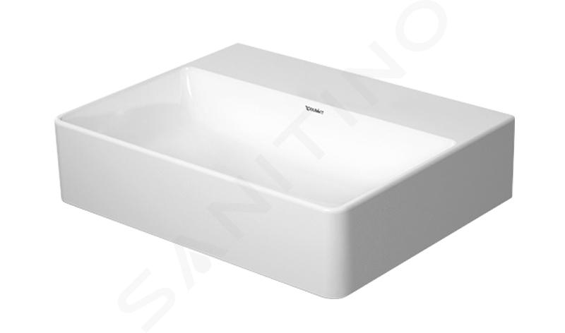 Duravit DuraSquare - Umývátko 450x350 mm, bez přepadu, bez otvoru pro baterii, DuraCeram, WonderGliss, bílá 07324500701