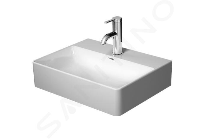 Duravit DuraSquare - Lavamani da mobile 450x350 mm, con 1 foro per miscelatore, DuraCeram, bianco alpino 0732450071