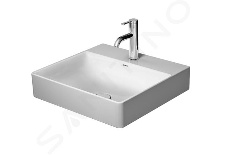 Duravit DuraSquare - Lavabo 500x470 mm, avec un trou pour robinet, DuraCeram, blanc alpin 2353500041