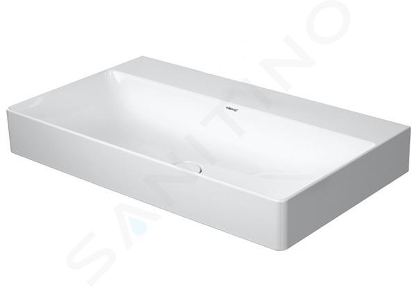 Duravit DuraSquare - Waschtisch 80x47 cm, DuraCeram, mit WonderGliss, Alpinweiß 23538000701