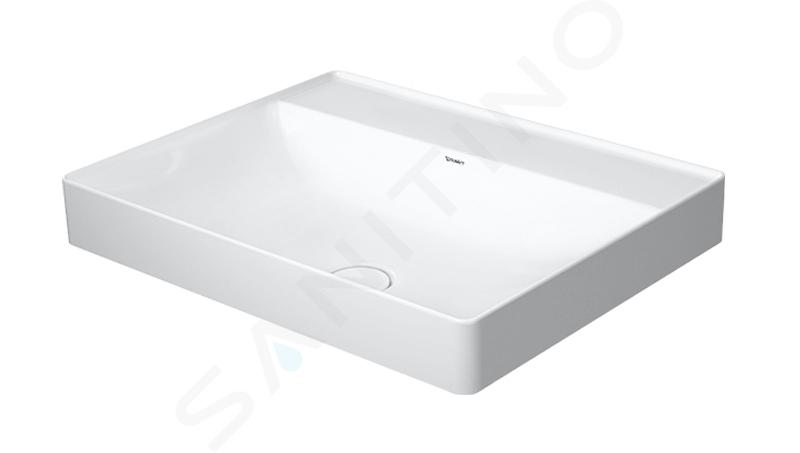 Duravit DuraSquare - Vasque 600x470 mm, sans trop-plein, sans trou pour robinet, blanc 2354600070