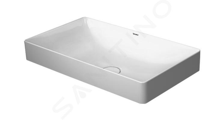 Duravit DuraSquare - Waschtischschale 60x34 cm, DuraCeram, mit WonderGliss, Alpinweiß 23556000001