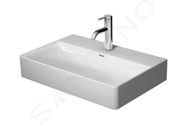 Duravit DuraSquare - Umyvadlo 600x400 mm, bez přepadu, s otvorem pro baterii, DuraCeram, bílá 2356600041