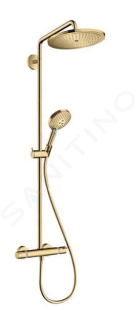 Hansgrohe Croma Select S - Conjunto de ducha Showerpipe 280 con termostato, aspecto de oro pulido 26890990