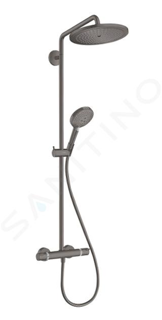 Hansgrohe Croma Select S - Sprchový set Showerpipe 280 s termostatom, EcoSmart, kefovaný čierny chróm 26891340