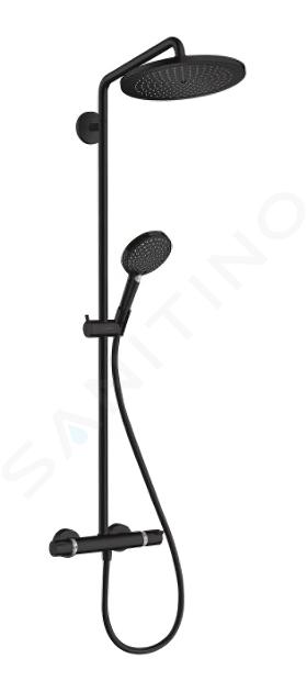 Hansgrohe Croma Select S - Conjunto de ducha Showerpipe 280 con termostato, EcoSmart, negro mate 26891670